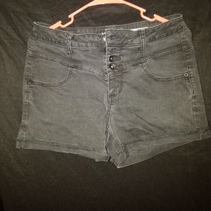 High waisted black shorts